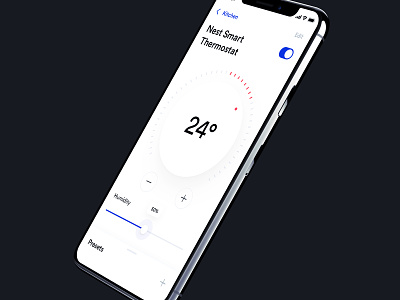 Thermostat Smart Home App aircon app automation clean control design heat home light minimalistic smart ui ux