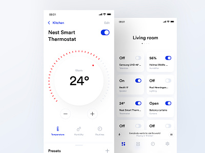 Control Your Home aircon app automation clean control design heat home light minimalistic smart ui ux