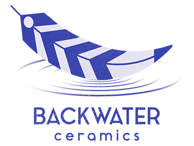 Backwater Ceramics ceramics feather illustration logo water