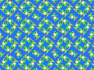 Yoshi Pattern character childish design illustration nintendo pattern pixel procreate