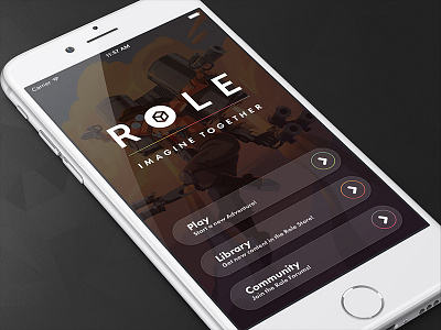 Role Home Screen app branding game ios iphone logo mobile play role ui ux