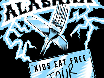 Kids Eat Free Tour - Rock/Metal illustration music poster tshirt typography vector