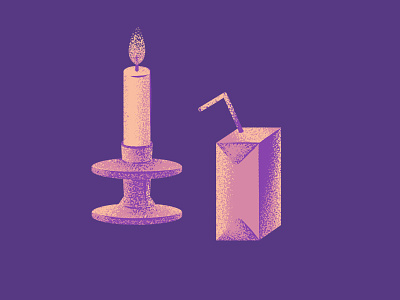 Candlelit Juice Box Dinner grain illustration illustrator vector