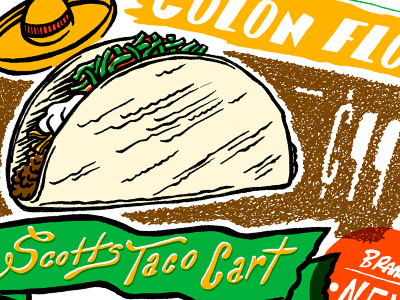 Scotts Taco Cart drawing illustration taco