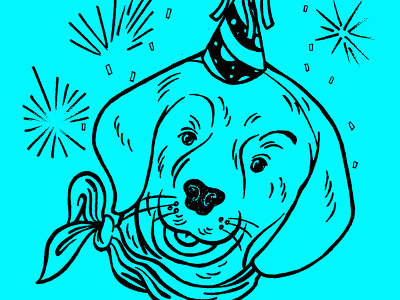 Insta-Hip Puppy Party drawing illustration puppy