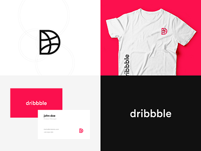 Dribbble Logo Redesign branding business card color dribbble logo redesign revamp simple t shirt