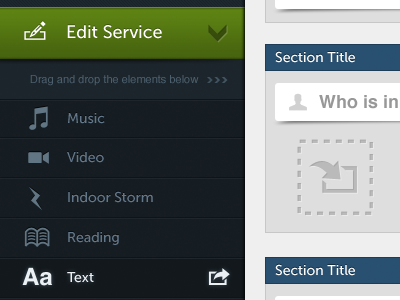 Service Planning Rebound arrows green icons nav ui