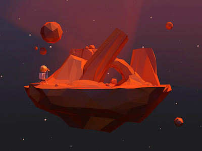 Mini Red Poly-Planet