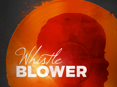 Whistle Blower Rebound circle orange poster red script