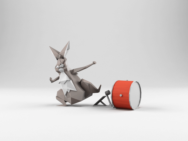 Robby the Rabbit Geo-Drummer, Drumming
