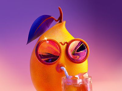 Cool Lemon 3d c4d character design cool lemon fruit illustration lemon