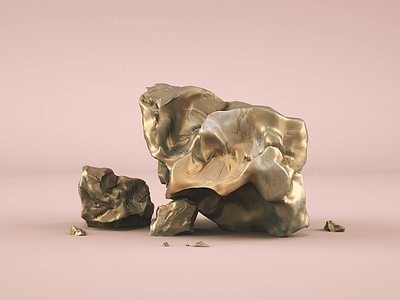 Gold bits 3d c4d gold material nugget nugz octane