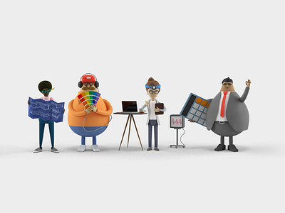 Skill Characters 3d c4d characters education illustration