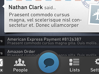 Communication iPhone App Toolbar app blue buttons icons iphone list texture toolbar ui