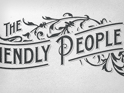 The Friendly People Union floral flourish identity logo print texture typography