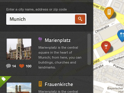 Maps App color field filter icon location maps pin search ui