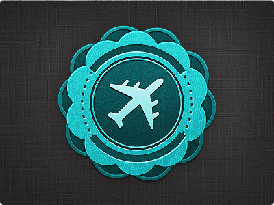 Jetsetter Badge badge blue circle jet plane texture
