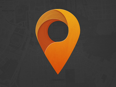 Pin Logo branding icon location logo map orange pin yellow