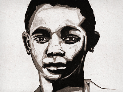 Jabulo black black and white painting portrait white