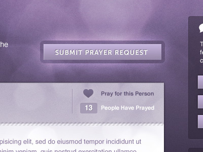 Prayer Request button purple ui
