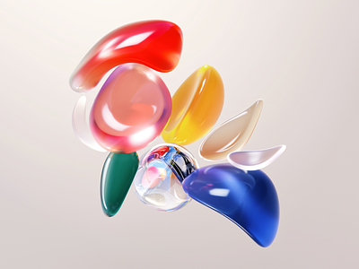 Geo Stones 3d c4d gems gemstones glass illustration stones