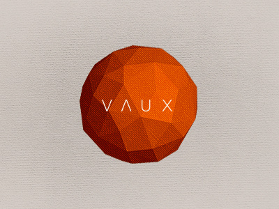 VAUX Identity logo low poly orange polygon vaux