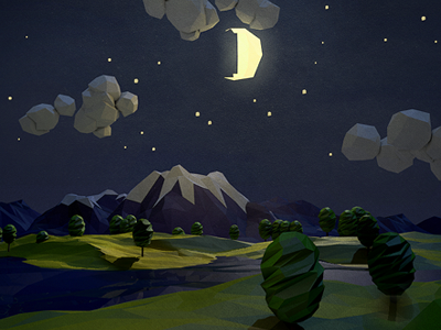 low poly scenery