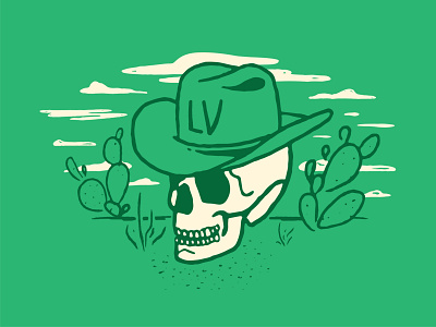 Los Verdes Skull illustration procreate