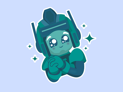 Transformer adobe ilustrator artwork blue character characterdesign cute cute art design designer flat graphic design green illustration illustrator robot shy stars stickers transformer vector