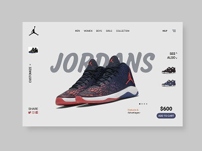 Jordans creative damilola emmanuel akinosun design jordans landing page ui uidesign userinterface web