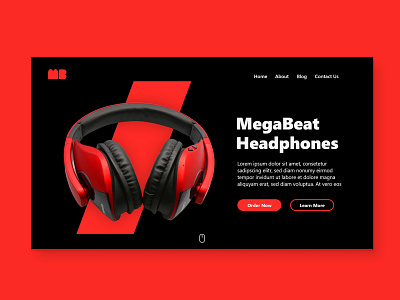 MegaBeat Headphones creative damilola emmanuel akinosun headphone headphones landing page layout ui uidesign userinterface ux web