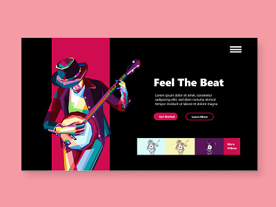 Feel The Beat creative design landing page ui ui ux design uidesign uidesigner uiux userinterface web website