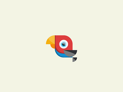Parrot bird color flat geometric illustration parrot vector