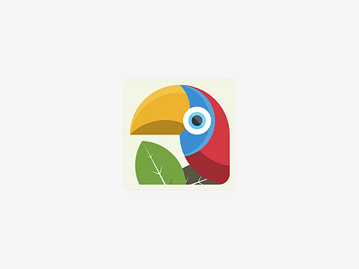 Parrot II .. illustration for fun app bird color flat geometric icon illustration parrot vector