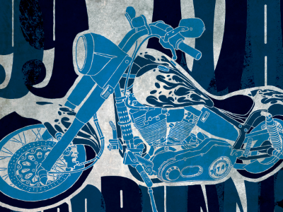'99 Titan Roadrunner grunge handdrawn illustration motorcycle roadrunner titan type