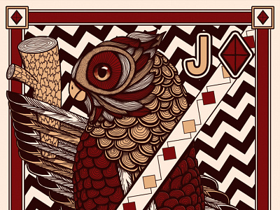 The Lynchian Owl card chevron david lynch diamond illustration jack owl poster twin peaks