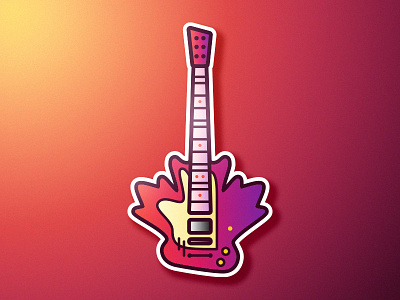 Canadian Electric bright canada courageous guitar icon illustration leaf maple leaf sticker