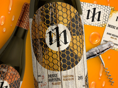 Drikke Honning: Branding and Packaging branding concept honey honeycomb logo mead packaging trademark viking wine