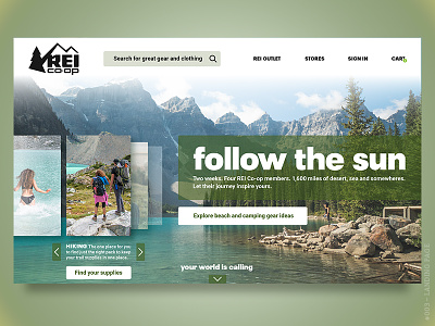Daily UI: #003 Landing Page Update camping daily ui landing page outdoors rei shopping ui website