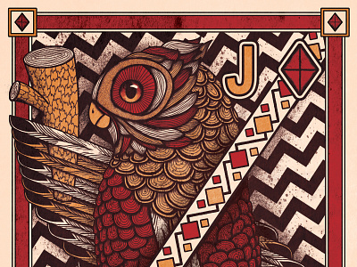 An Owl Named Jack character design illustration jack of diamonds one eyed jacks owl owl logo twin peaks