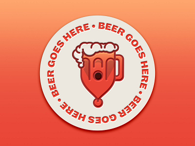 🍺Beer Goes Here 🍺 beer coaster design icon illustration sticker mule typography vector