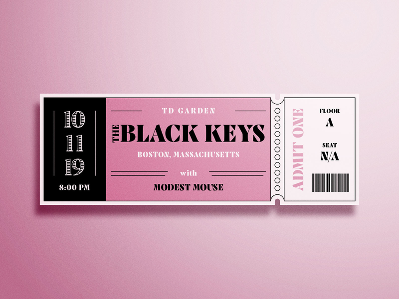 BSDS Thunderdome: Concert + Prospectus Pro black keys boston branding concert design modest mouse music ticket typography vector