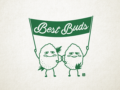 Best buds flat illustration logo vector