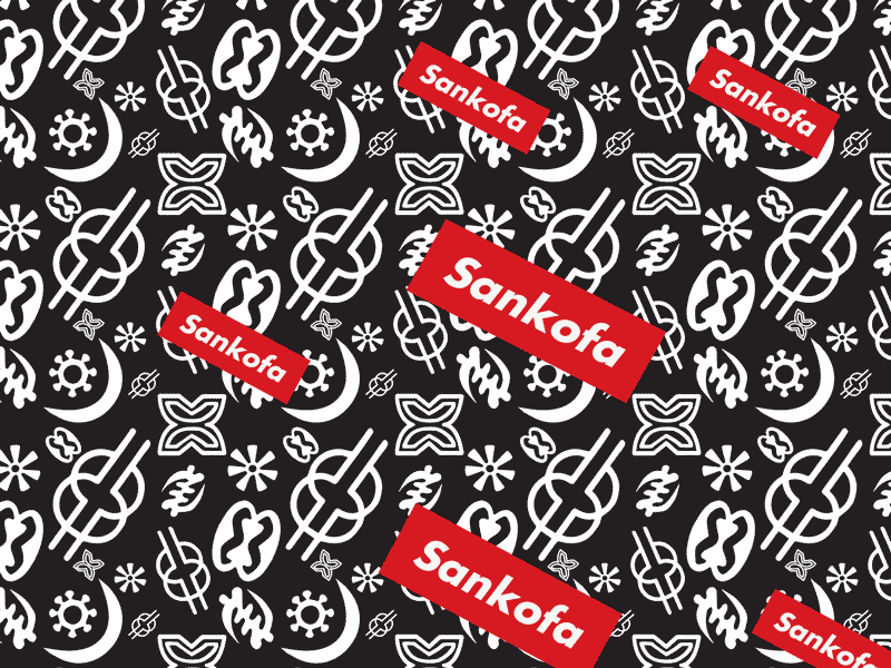 Sankofa illustration pattern design vector