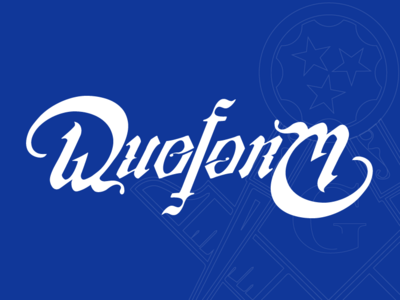 Dueform ambigram freemason illustration logo type