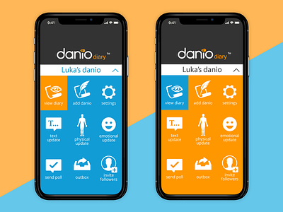 Danio Diary App UI adobe xd app dashboard healthcare app uidesign