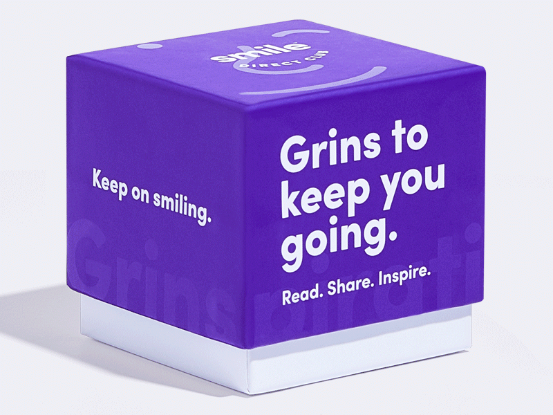 Grinspirations advertising design branding design inspirational quote packaging spot varnish