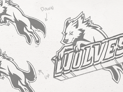Wolves Sports Team Logo - Sketch canine dogs hockey logo sketch sports wolves