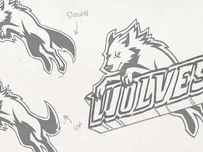 Wolves Sports Team Logo - Sketch