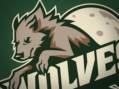 Wolves Sports Team Logo - Colored